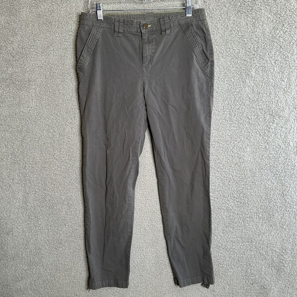 Orvis Pants Womens Size‎ 8 Gray Roll Tab Cuff Outdoor Gorpcore Ripstop Hiking